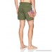 OndadeMar Men's Sand Fit Snap Front Solid Fixed Waist Swim Trunk Olive Embroidered B074HTJVXB